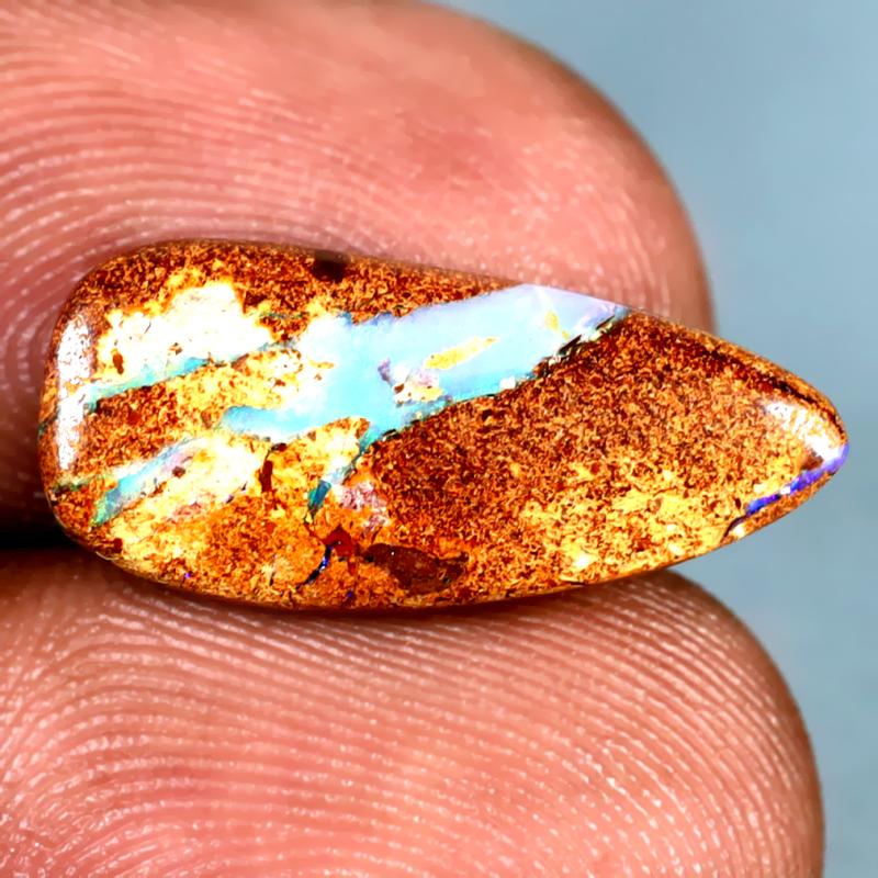 2.49 ct Outstanding Fancy Shape (18 x 8 mm) Multi Color Australian Koroit Boulder Opal Natural Loose Gemstone