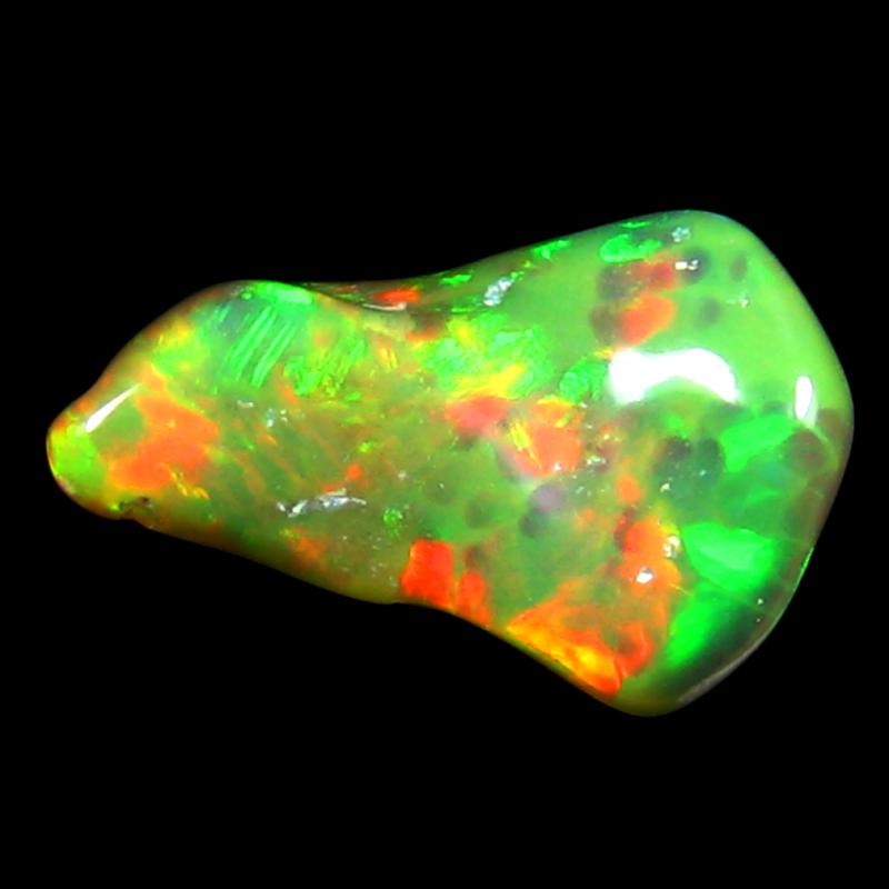 3.44 ct Great looking Fancy Cut (16 x 10 mm) Ethiopia Play of Colors Rainbow Opal Natural Gemstone