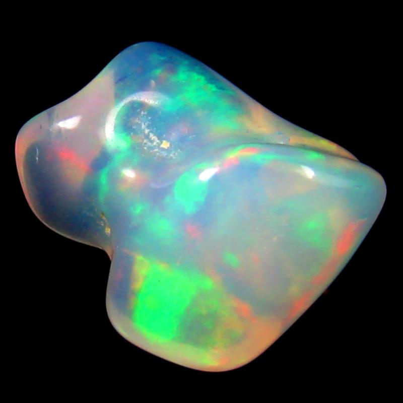 8.79 ct Elegant Fancy Cut (15 x 11 mm) 100% Natural (Un-Heated) Play of Colors Rainbow Opal Natural Gemstone