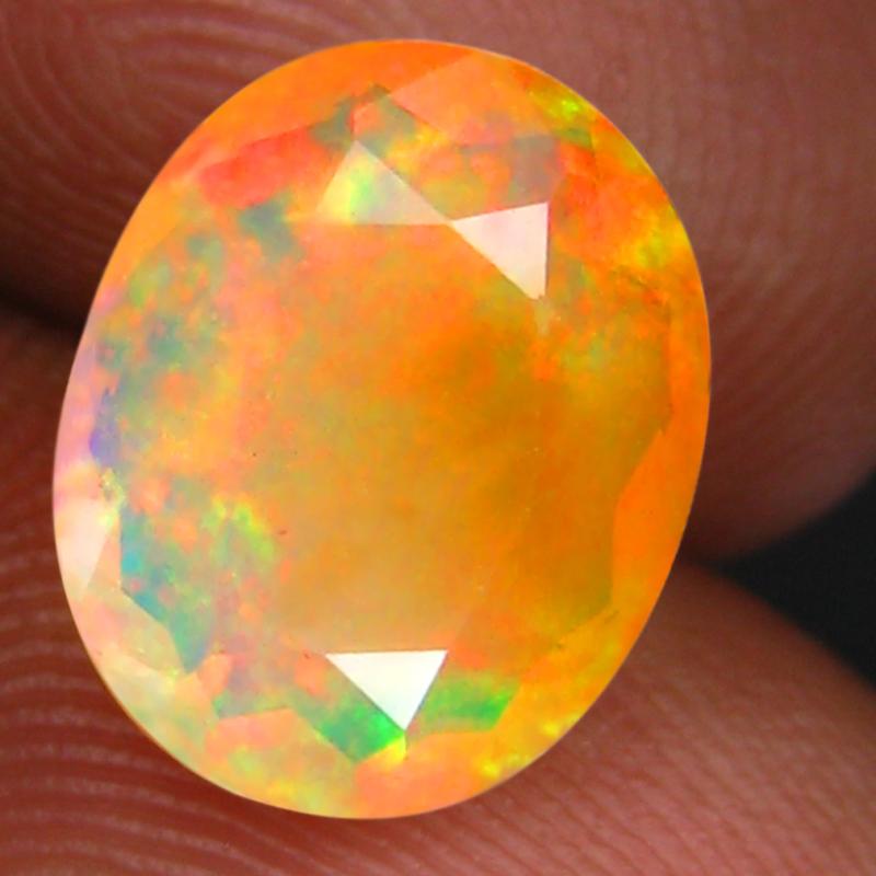 1.95 ct Good-looking Oval (11 x 9 mm) Un-Heated Ethiopia Rainbow Opal Loose Gemstone