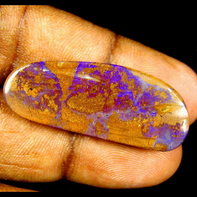 22.90 ct Dazzling Fancy Shape (35 x 14 mm) Multi Color Australian Koroit Boulder Opal Natural Loose Gemstone