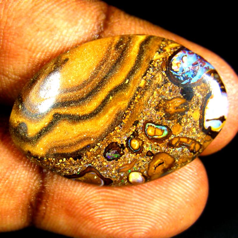 16.71 ct Marvelous Fancy Shape (27 x 19 mm) Multi Color Australian Koroit Boulder Opal Natural Loose Gemstone