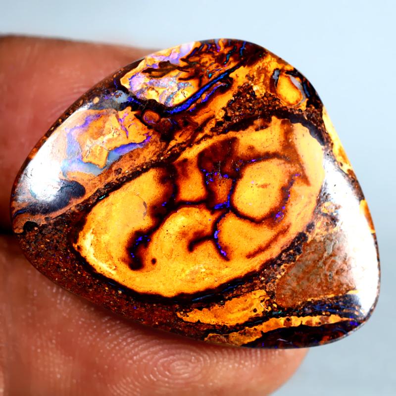25.88 ct Five-star Fancy Shape (30 x 24 mm) Multi Color Australian Koroit Boulder Opal Natural Loose Gemstone