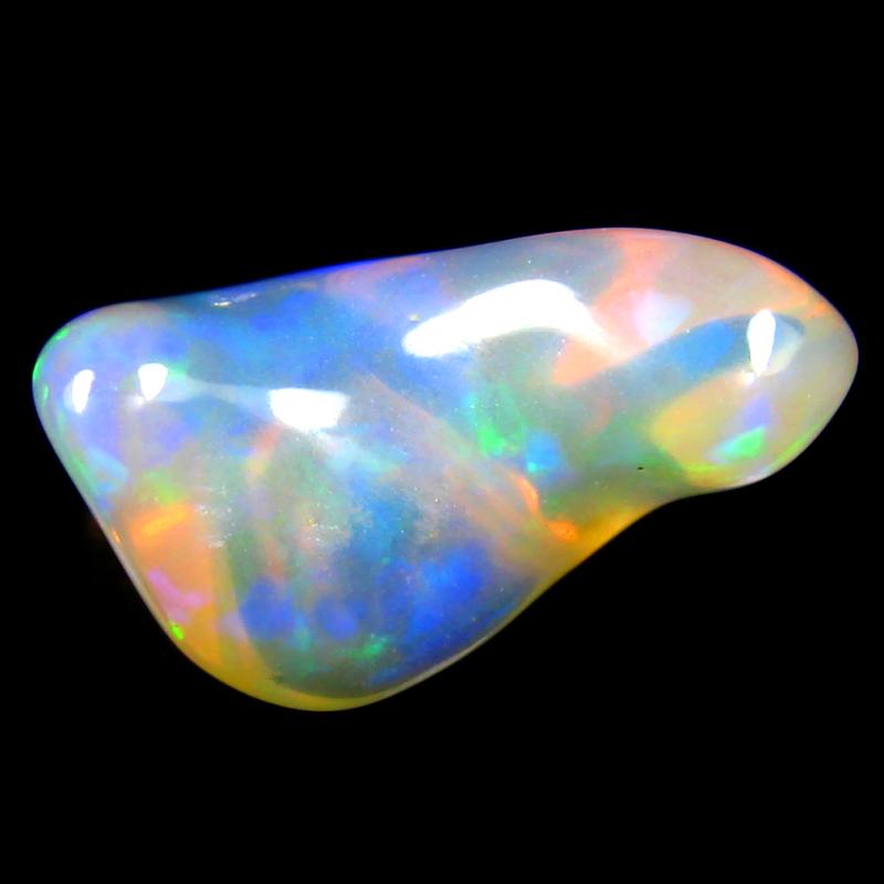 7.69 ct Grand looking Fancy Cut (20 x 10 mm) Unheated / Untreated Play of Colors Rainbow Opal Natural Gemstone