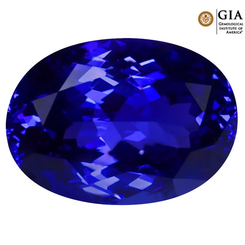 GIA CERTIFIED 6.29 ct AAAA ATTRACTIVE OVAL CUT (13 X 9 MM) GENUINE D'BLOCK TANZANITE GEMSTONE