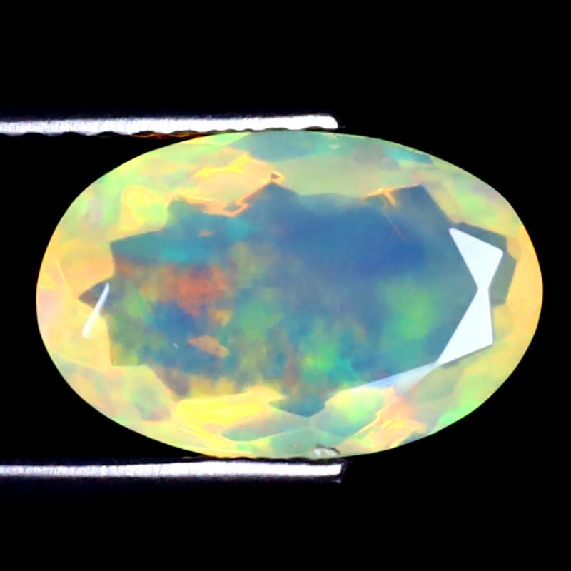 1.79 ct Pretty Oval (12 x 8 mm) Ethiopian 360 Degree Flashing Rainbow Opal Natural Gemstone