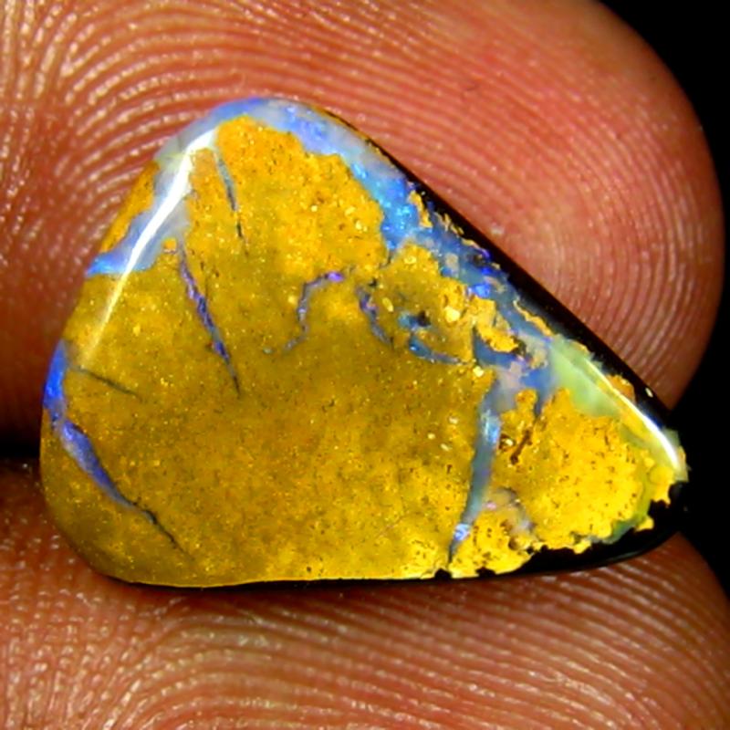 5.78 ct Impressive Fancy Shape (16 x 12 mm) Multi Color Australian Koroit Boulder Opal Natural Loose Gemstone