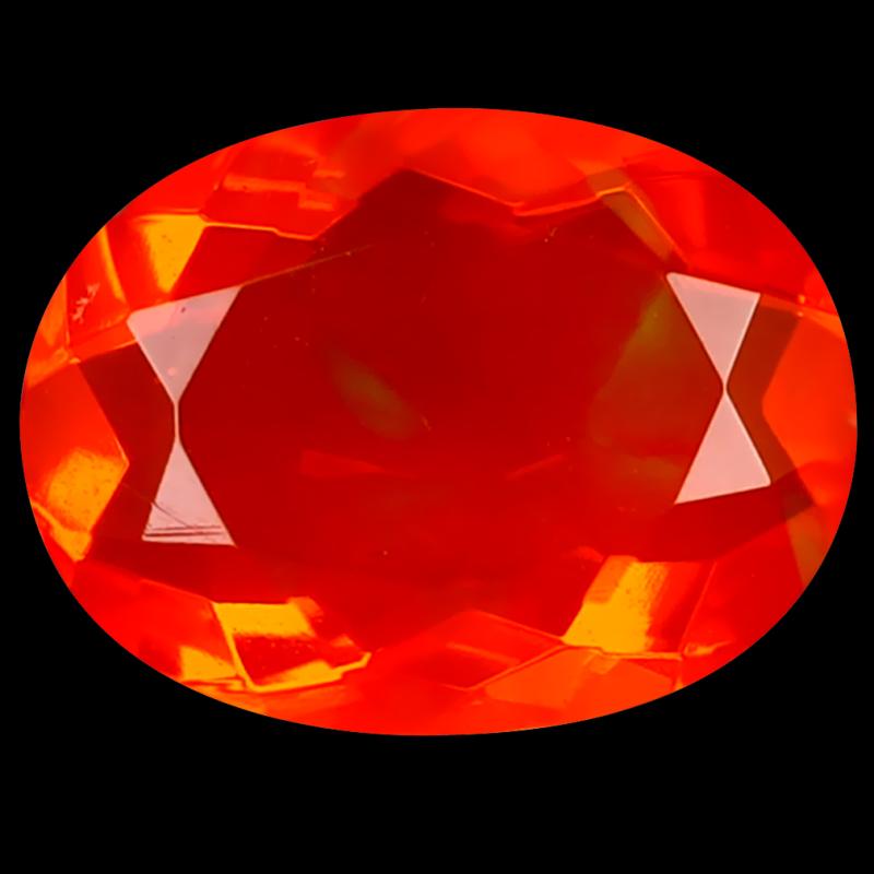 1.79 ct Premium Oval Cut (11 x 8 mm) Heated Natural Orange Fire Opal Loose Gemstone