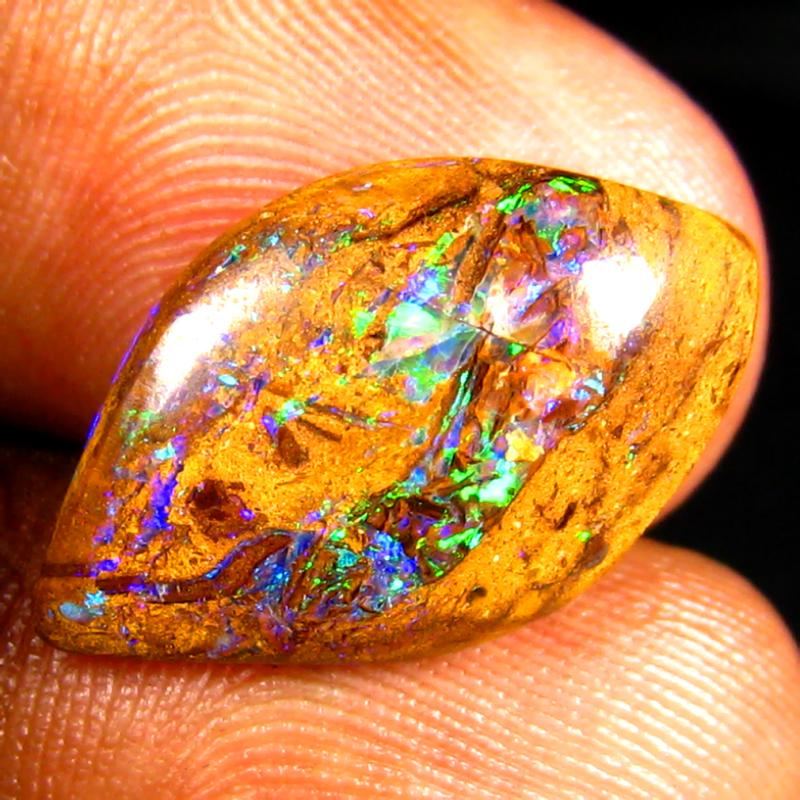 6.70 ct Topnotch Fancy Shape Australia Rare Metallic Boulder Opal Natural Gemstone