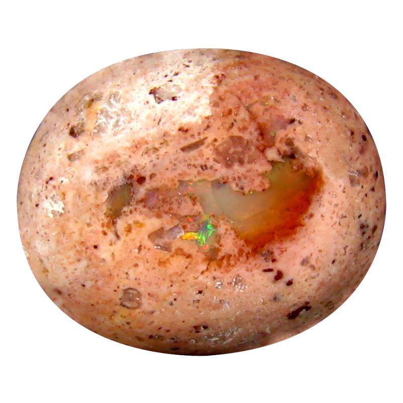 11.66 ct Wonderful Oval Cabochon (18 x 15 mm) Un-Heated Mexico Matrix Fire Opal Loose Gemstone
