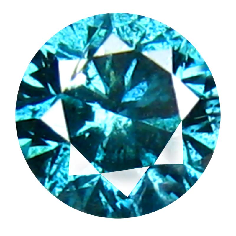 0.24 ct AAA Grade Pretty Round Cut (4 x 4 mm) 100% Natural Vivid Blue Diamond Gemstone