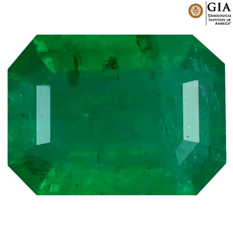 GIA CERTIFIED 2.71 ct SUPER-EXCELLENT OCTAGON CUT (11 X 8 MM) COLOMBIA EMERALD LOOSE STONE