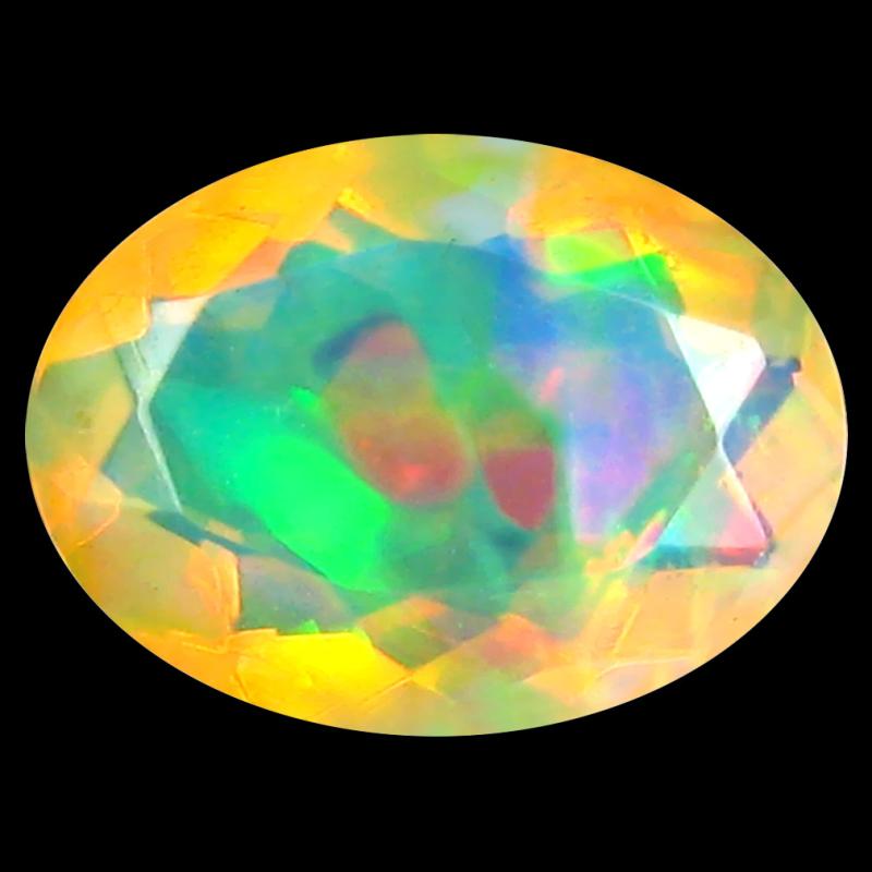 1.50 ct Elegant Oval (10 x 7 mm) Un-Heated Ethiopia Rainbow Opal Loose Gemstone