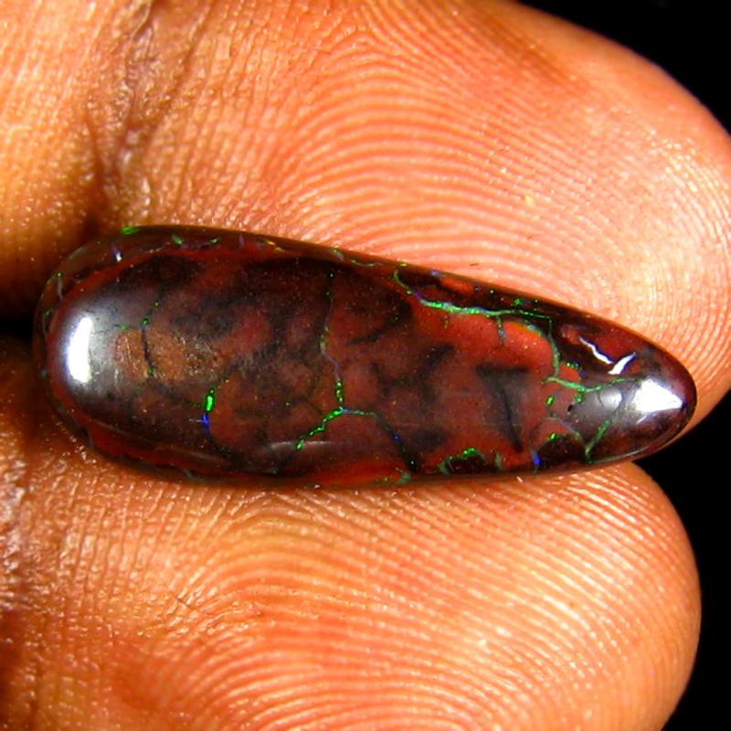 5.67 ct Wonderful Fancy Shape (22 x 8 mm) Multi Color Australian Koroit Boulder Opal Natural Loose Gemstone