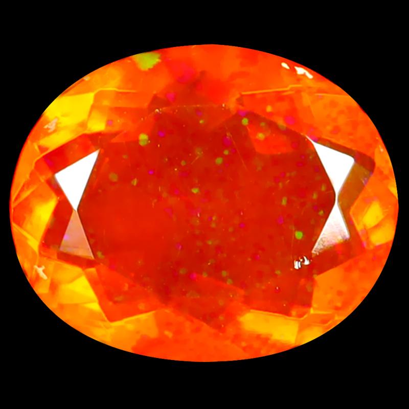 2.15 ct Premium Oval Cut (11 x 9 mm) Heated Natural Orange Fire Opal Loose Gemstone