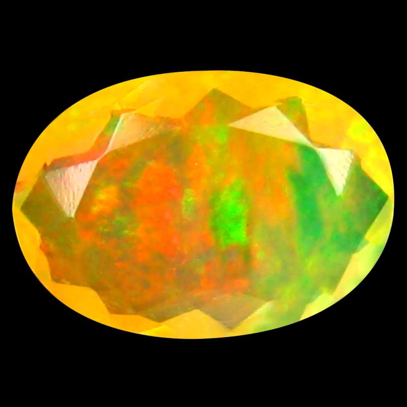 1.15 ct Tremendous Oval (10 x 7 mm) Un-Heated Ethiopia Rainbow Opal Loose Gemstone