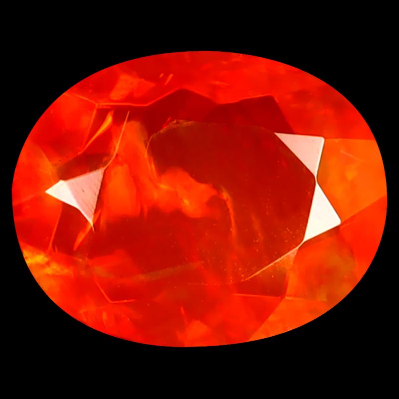 1.59 ct Sparkling Oval Cut (10 x 8 mm) Heated Natural Orange Fire Opal Loose Gemstone