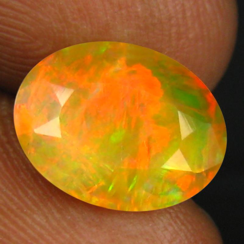 1.77 ct World class Oval (10 x 8 mm) Un-Heated Ethiopia Rainbow Opal Loose Gemstone