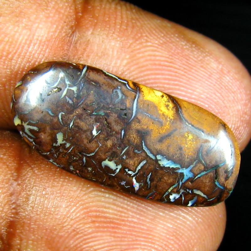 12.20 ct Pleasant Fancy Shape (24 x 11 mm) Multi Color Australian Koroit Boulder Opal Natural Loose Gemstone