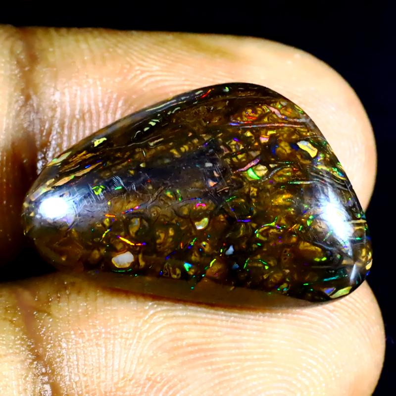 20.14 ct Gorgeous Fancy Shape (22 x 14 mm) Multi Color Australian Koroit Boulder Opal Natural Loose Gemstone