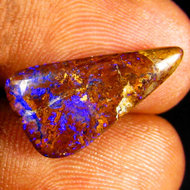 4.30 ct Magnificent fire Fancy Shape (19 x 10 mm) Multi Color Australian Koroit Boulder Opal Natural Loose Gemstone