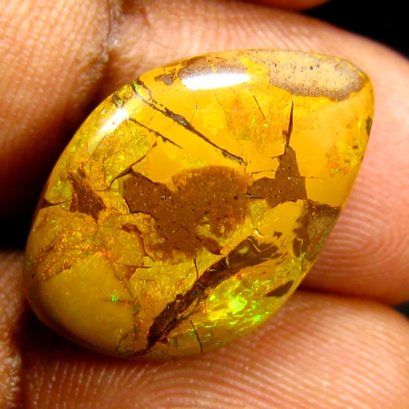 8.89 ct Gorgeous Fancy Shape (20 x 13 mm) Multi Color Australian Koroit Boulder Opal Natural Loose Gemstone