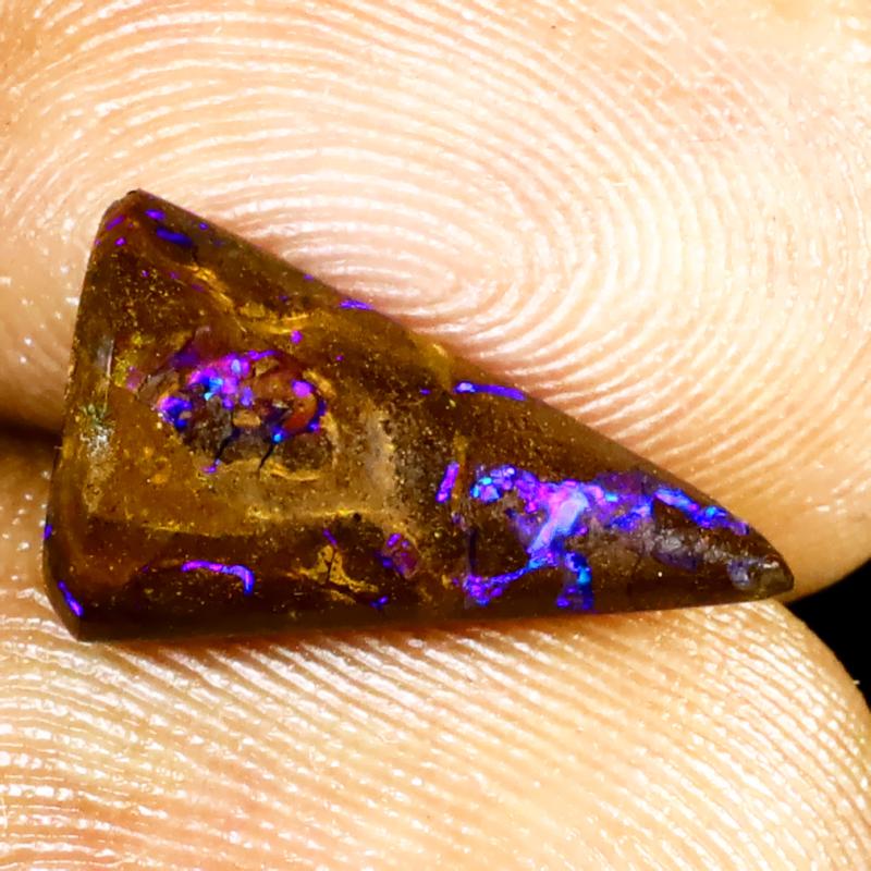 3.06 ct Magnificent fire Fancy Shape (14 x 8 mm) Multi Color Australian Koroit Boulder Opal Natural Loose Gemstone