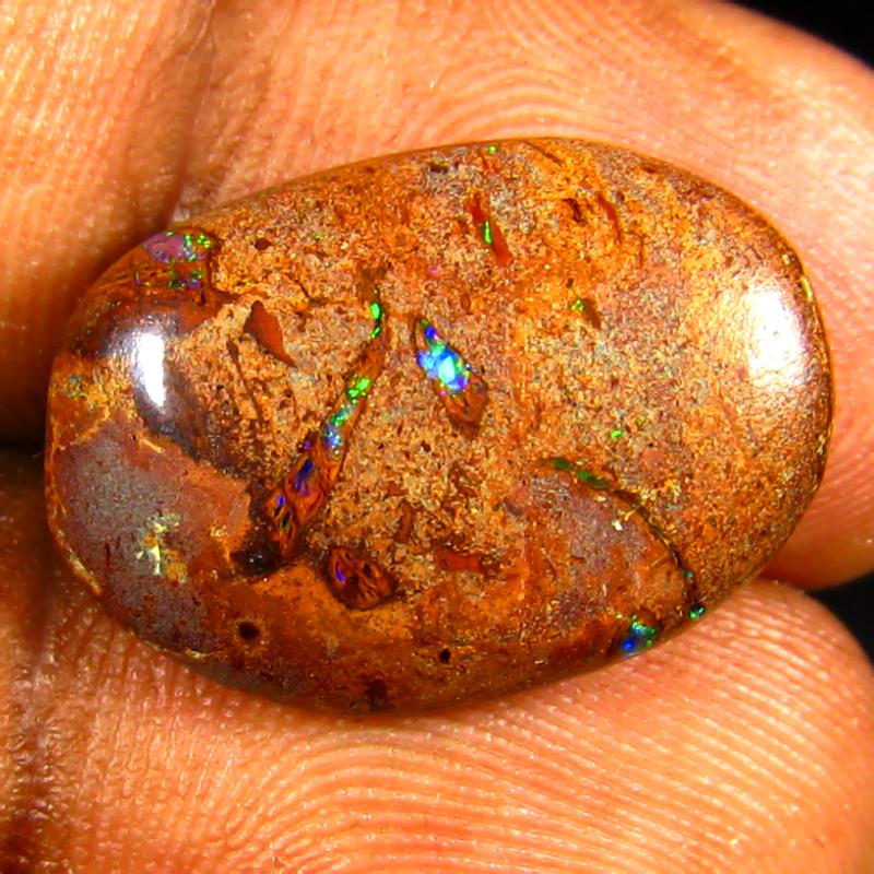 7.83 ct Very good Fancy Shape (19 x 13 mm) Multi Color Australian Koroit Boulder Opal Natural Loose Gemstone