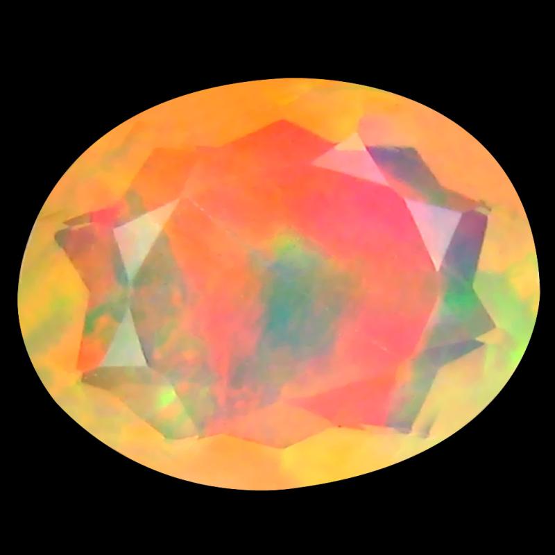 1.20 ct Fair Oval (9 x 7 mm) Un-Heated Ethiopia Rainbow Opal Loose Gemstone
