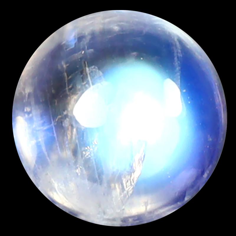 1.66 ct AAA World class Round Cabochon Shape (7 x 7 mm) Rainbow Blue Moonstone Natural Gemstone
