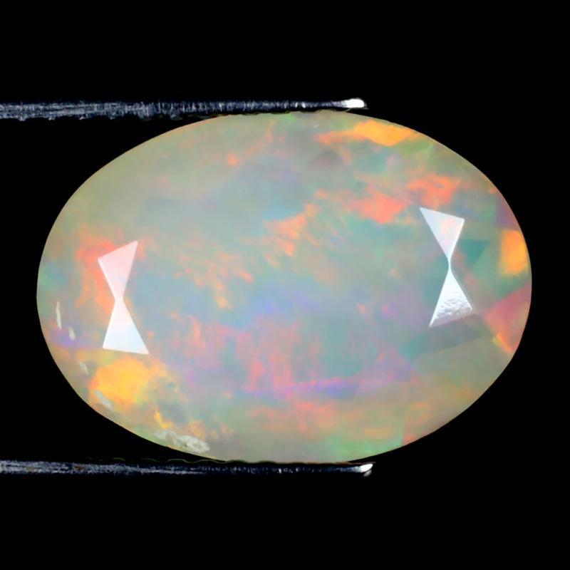 3.44 ct Beautiful Oval (14 x 10 mm) Un-Heated Ethiopia Rainbow Opal Loose Gemstone