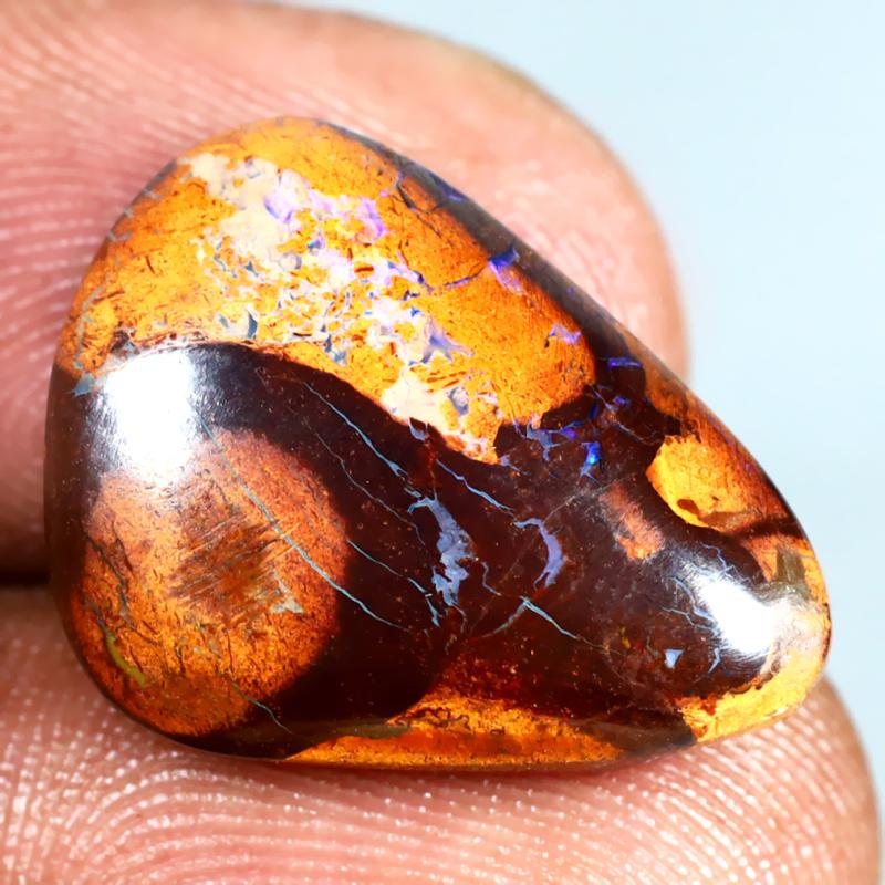 10.89 ct Five-star Fancy Shape (19 x 14 mm) Multi Color Australian Koroit Boulder Opal Natural Loose Gemstone