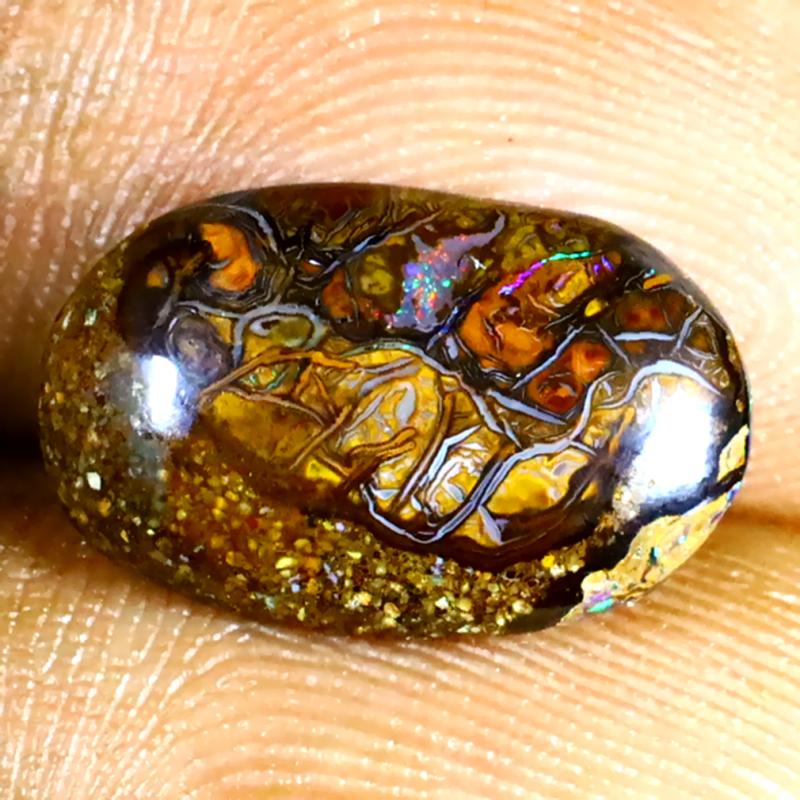 3.13 ct Marvelous Fancy Shape (14 x 9 mm) Multi Color Australian Koroit Boulder Opal Natural Loose Gemstone