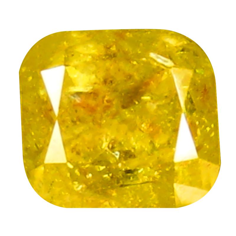 0.78 ct Wonderful Cushion Cut (5 x 4 mm) Congo Fancy Vivid Yellow Diamond Natural Gemstone