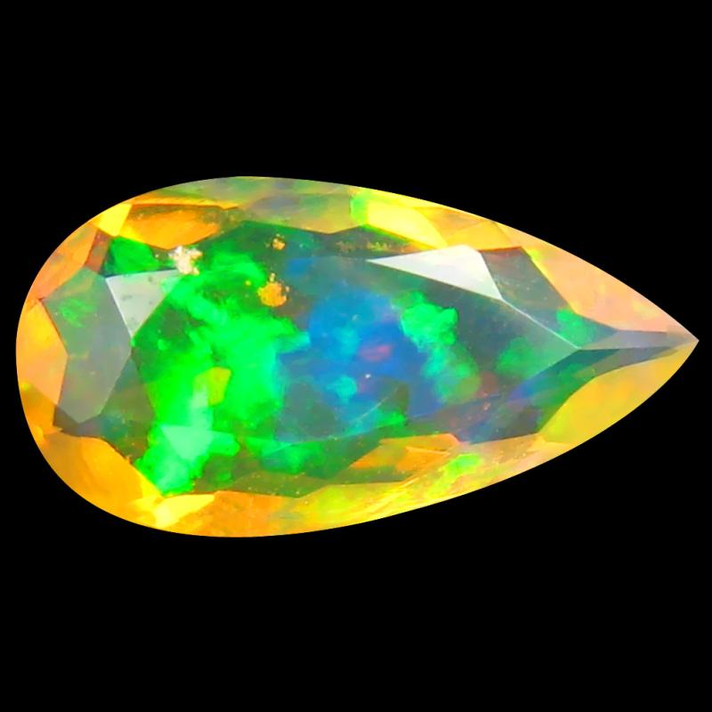 1.34 ct Superb Pear (14 x 7 mm) Un-Heated Ethiopia Rainbow Opal Loose Gemstone