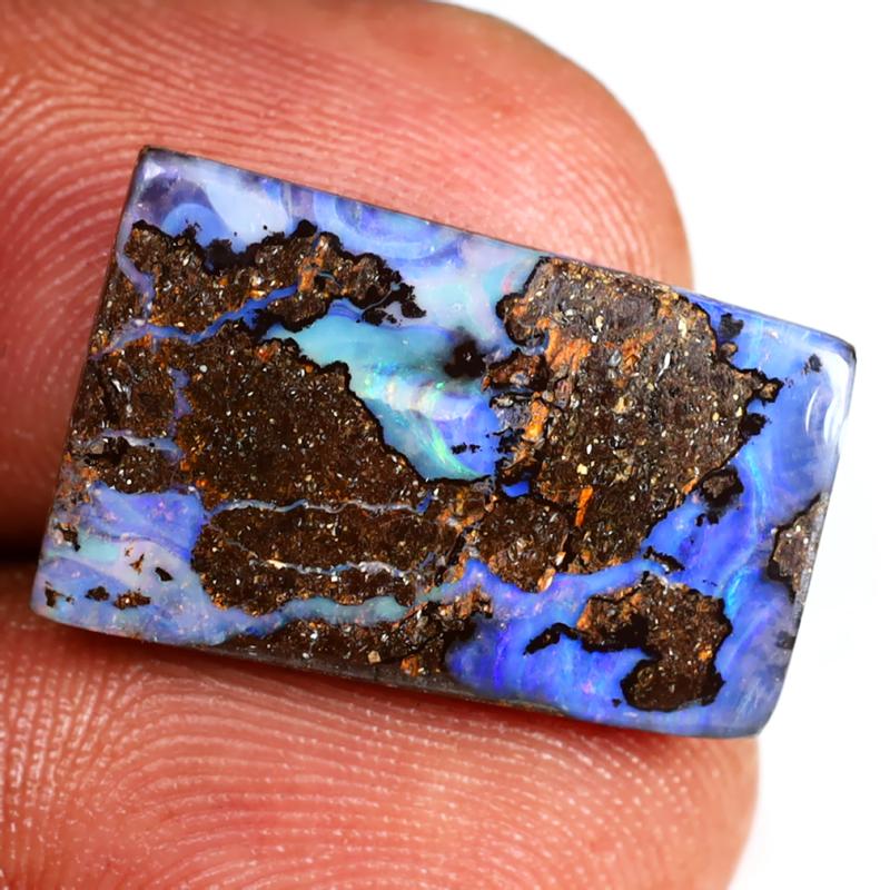 7.44 ct Awe-inspiring Fancy Shape (20 x 13 mm) Multi Color Australian Koroit Boulder Opal Natural Loose Gemstone