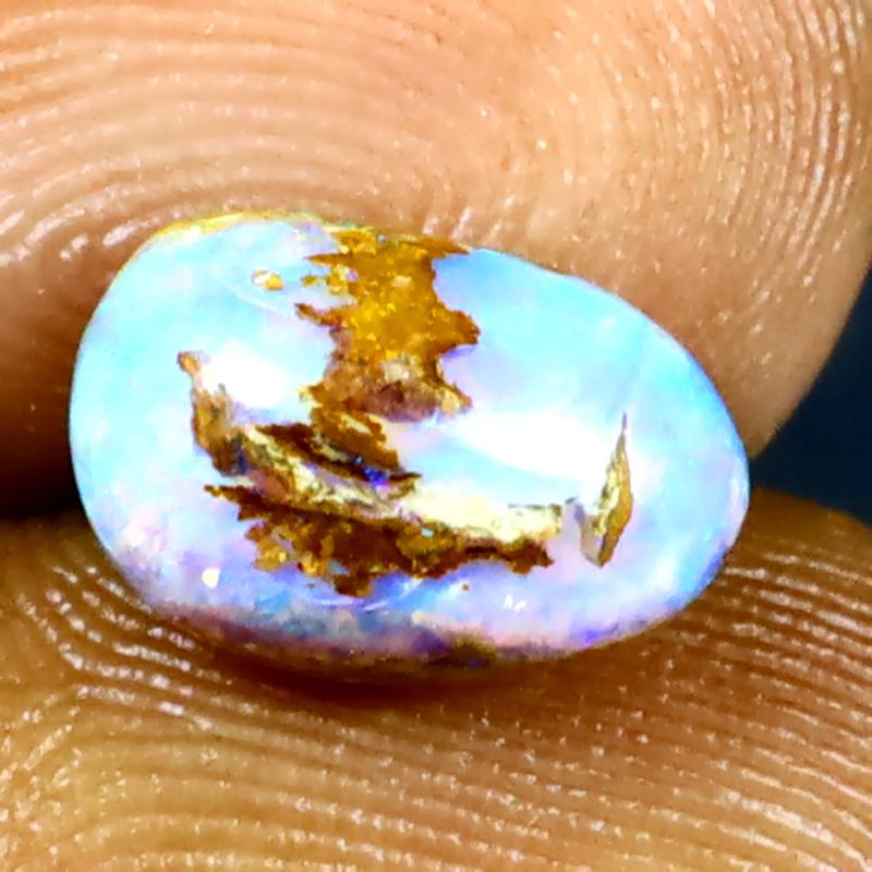 1.95 ct Exquisite Fancy Shape (10 x 6 mm) Multi Color Australian Koroit Boulder Opal Natural Loose Gemstone