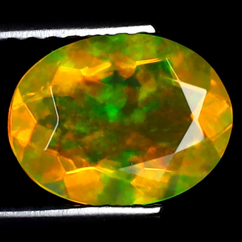 1.34 ct Resplendent Oval (10 x 7 mm) Ethiopian 360 Degree Flashing Rainbow Opal Natural Gemstone