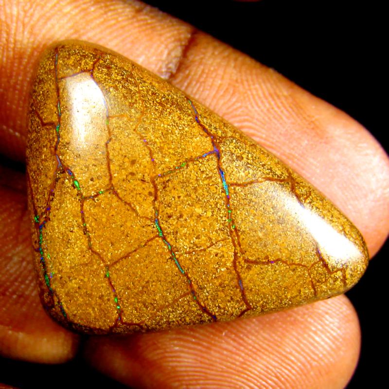 27.04 ct Gorgeous Fancy Shape (31 x 21 mm) Multi Color Australian Koroit Boulder Opal Natural Loose Gemstone