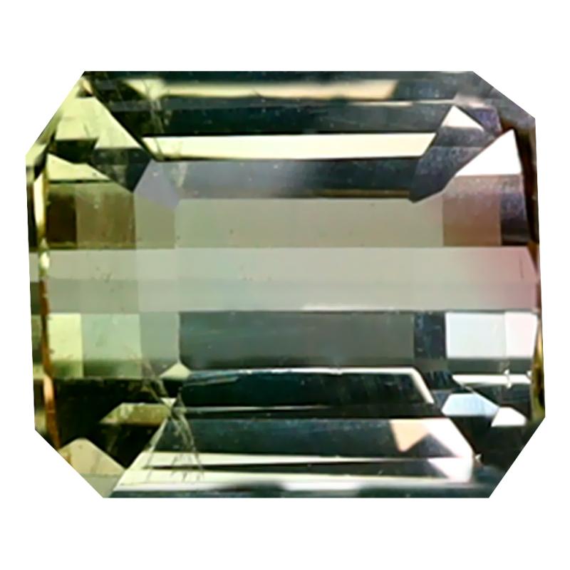 1.32 ct Elegant Octagon Cut (7 x 6 mm) Mozambique Bi Color Tourmaline Natural Gemstone