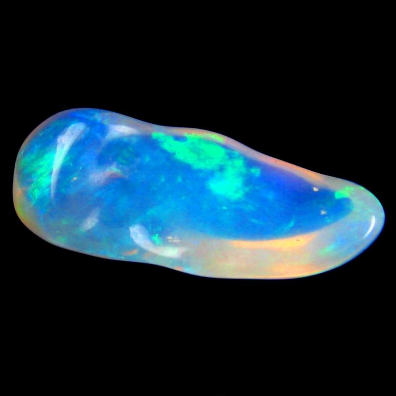 9.61 ct Unbelievable Fancy Cut (26 x 11 mm) 100% Natural (Un-Heated) Play of Colors Rainbow Opal Natural Gemstone