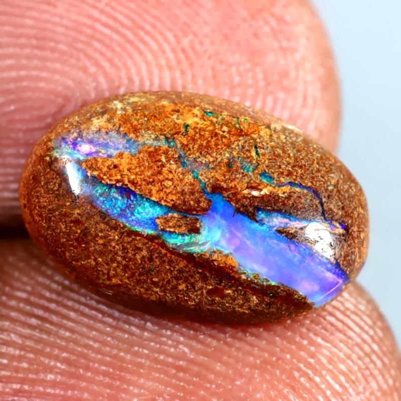 3.24 ct Terrific Fancy Shape (14 x 9 mm) Multi Color Australian Koroit Boulder Opal Natural Loose Gemstone