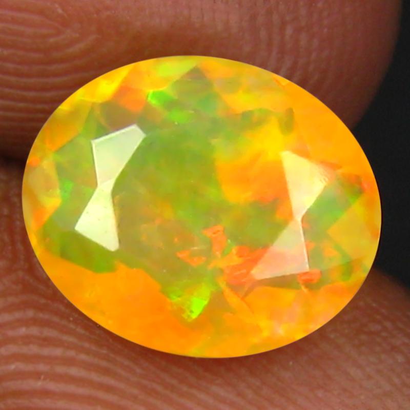 1.89 ct Great looking Oval (10 x 8 mm) Un-Heated Ethiopia Rainbow Opal Loose Gemstone
