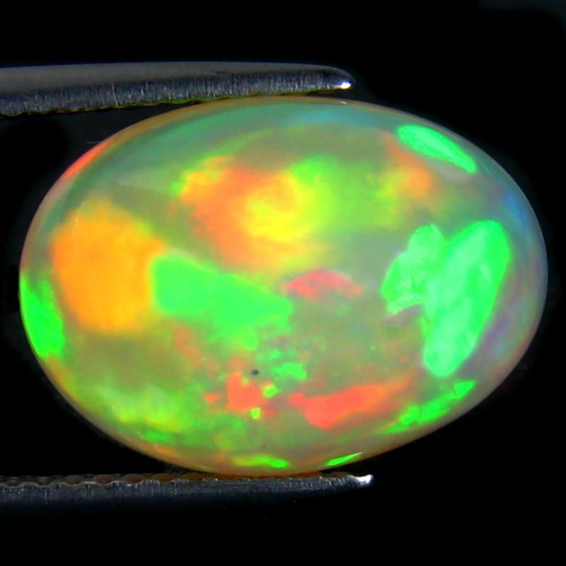 6.20 ct World class Oval Cabochon (15 x 11 mm) Ethiopian 360 Degree Flashing Rainbow Opal Natural Gemstone
