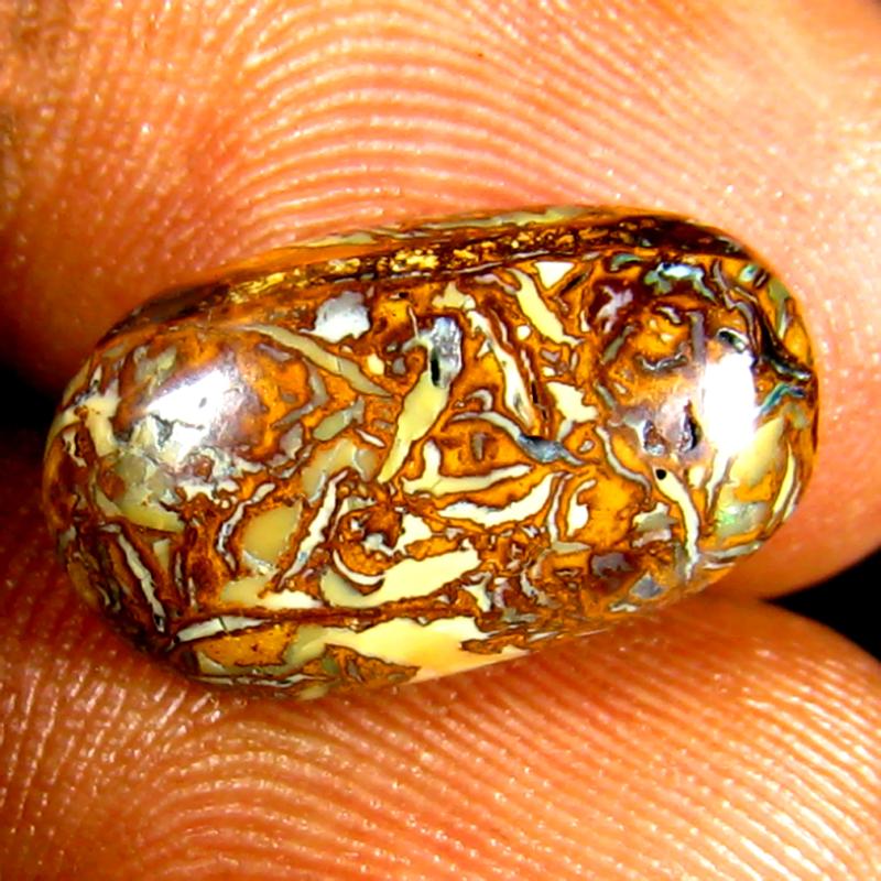 6.01 ct Splendid Fancy Shape (16 x 9 mm) Multi Color Australian Koroit Boulder Opal Natural Loose Gemstone