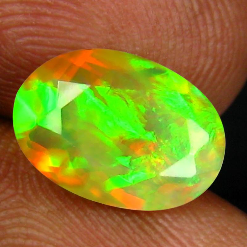 1.40 ct Fabulous Oval (11 x 7 mm) Un-Heated Ethiopia Rainbow Opal Loose Gemstone