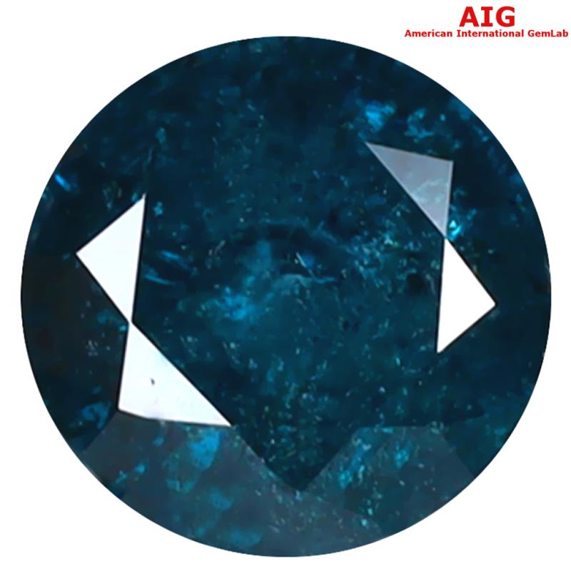 1.88 ct AIG CERTIFIED EXTRAORDINARY ROUND SHAPE (8 X 8 MM) GENUINE VIVID BLUE DIAMOND LOOSE STONE