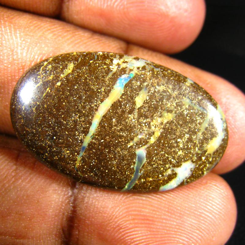 16.76 ct Charming Fancy Shape (29 x 17 mm) Multi Color Australian Koroit Boulder Opal Natural Loose Gemstone