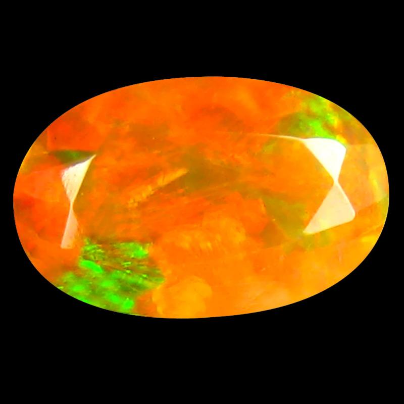 1.28 ct Eye-popping Oval (10 x 7 mm) Un-Heated Ethiopia Rainbow Opal Loose Gemstone