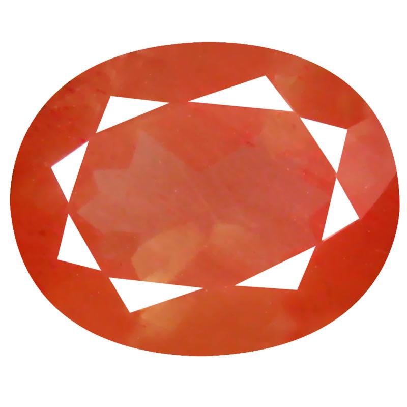 3.27 ct Spectacular Oval Cut (11 x 9 mm) Orange Red Color Natural Labradorite Natural Gemstone